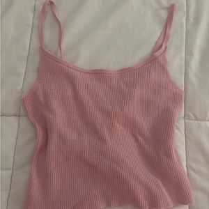 La Hearts Pink Ribbed Camisole